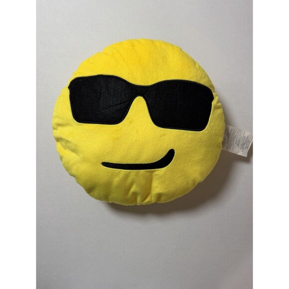 Carco Trading LLC Other - Emoji Yellow Pillow Sunglasses Crooked Smile 13 Inch Stuffed Plush Toy